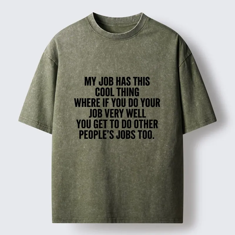 Tokyo-Tiger Workplace Meme About Extra Duties Washed T-Shirt
