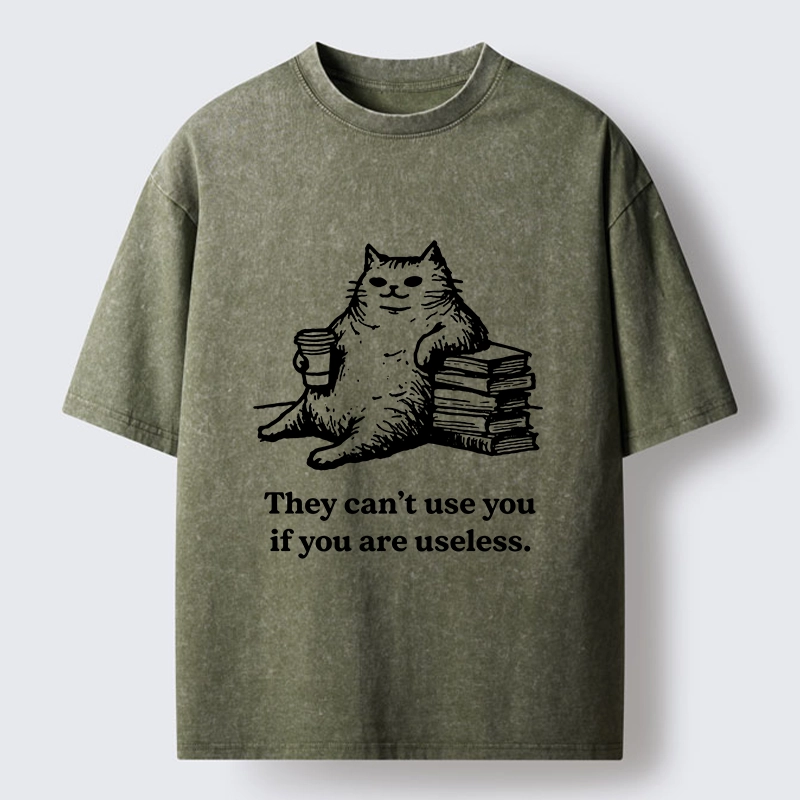 Tokyo-Tiger Cat Proving Uselessness Is A Superpower Washed T-Shirt