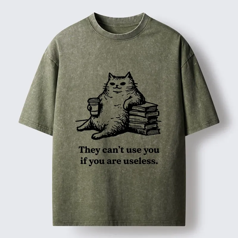Tokyo-Tiger Cat Proving Uselessness Is A Superpower Washed T-Shirt