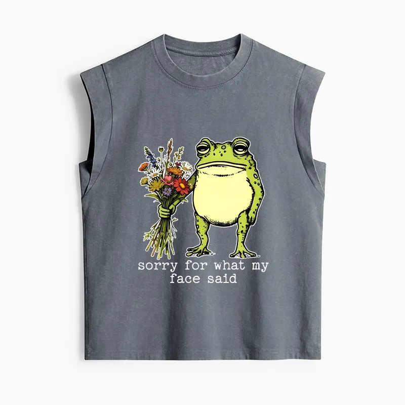 Tokyo-Tiger Frog Sorry Mode Activated Women's Washed Tank Tops
