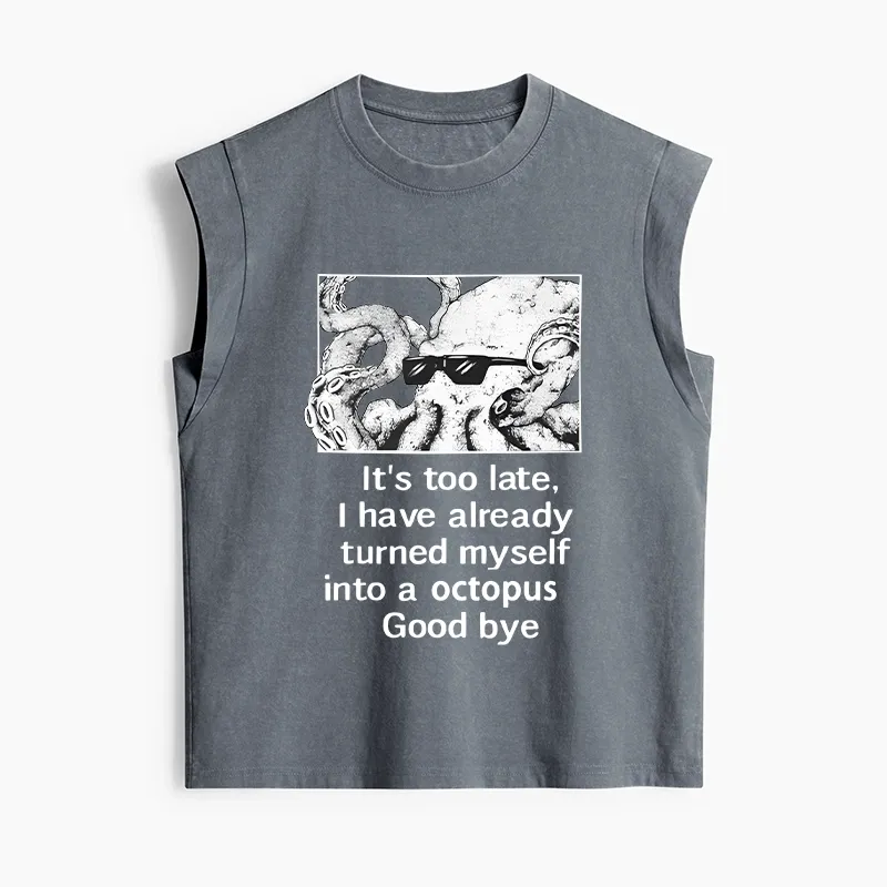 Tokyo-Tiger Octopus Meme I Disappeared Completely Women's Washed Tank Tops Sale