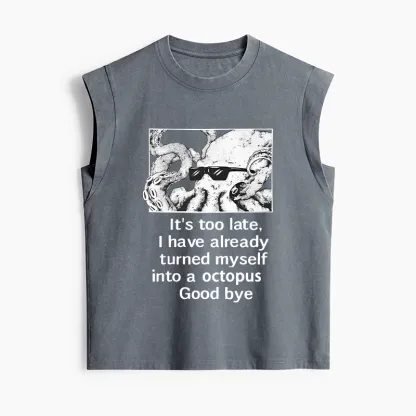 Tokyo-Tiger Octopus Meme I Disappeared Completely Women's Washed Tank Tops