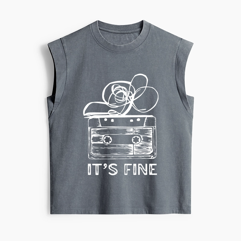 Tokyo-Tiger Cassette Fine Meme Women's Washed Tank Tops