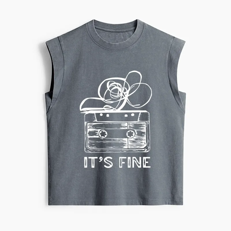 Tokyo-Tiger Cassette Fine Meme Women's Washed Tank Tops