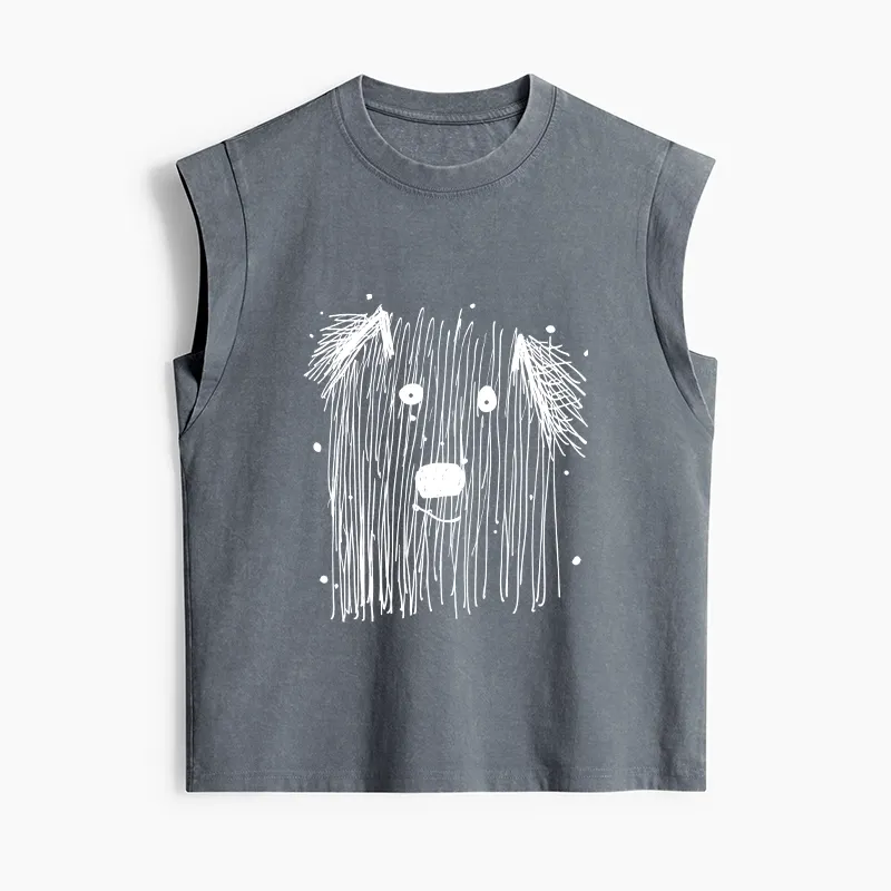 Tokyo-Tiger Fluffy Chaos In Dog Form Women's Washed Tank Tops