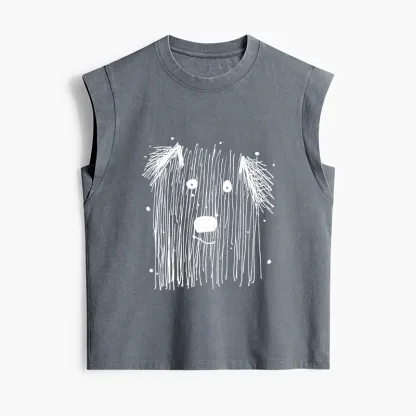 Tokyo-Tiger Fluffy Chaos In Dog Form Women's Washed Tank Tops