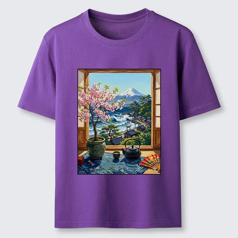 Tokyo-Tiger Mount Fuji View From Japanese Window Classic T-Shirt