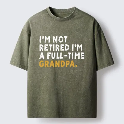 Tokyo-Tiger Official Full Time Grandpa Duty Washed T-Shirt