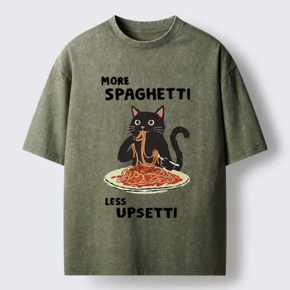 Tokyo-Tiger More Spaghetti Less Upsetti Cat Washed T-Shirt