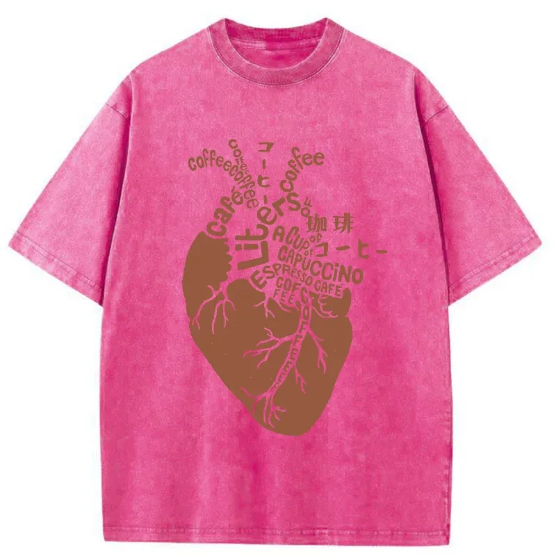 Tokyo-Tiger Coffee Heart Washed T-Shirt