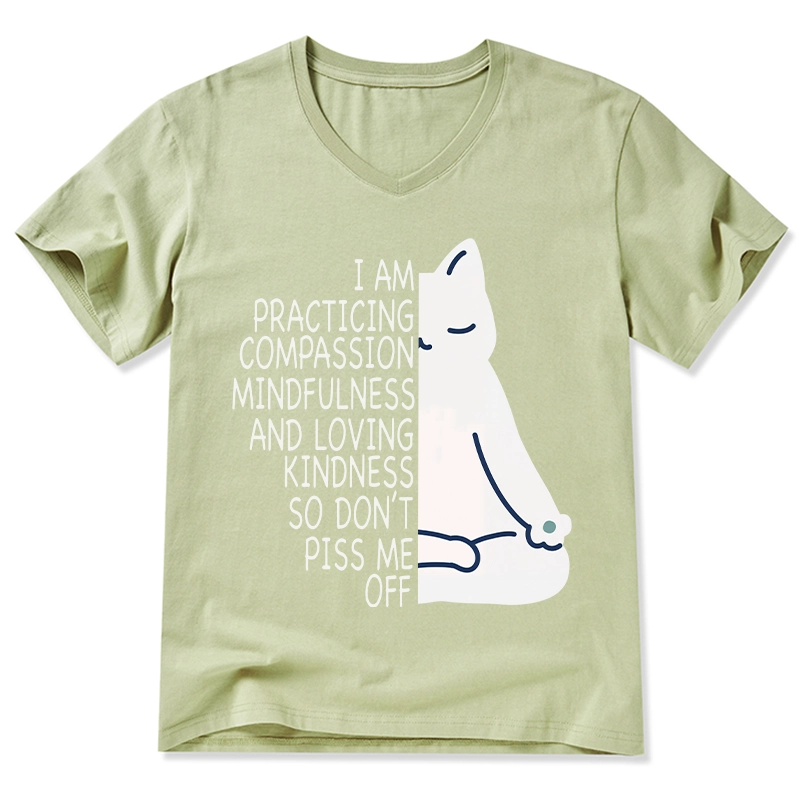 Tokyo-Tiger Calm Black Cat With Anger Issues V-Neck Classic T-Shirt