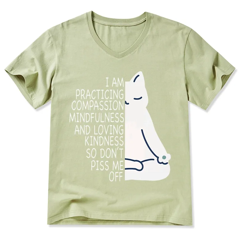 Tokyo-Tiger Calm Black Cat With Anger Issues V-Neck Classic T-Shirt