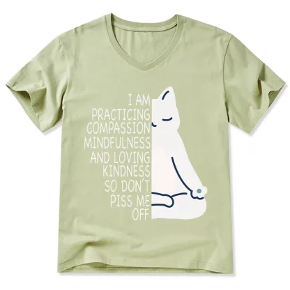 Tokyo-Tiger Calm Black Cat With Anger Issues V-Neck Classic T-Shirt