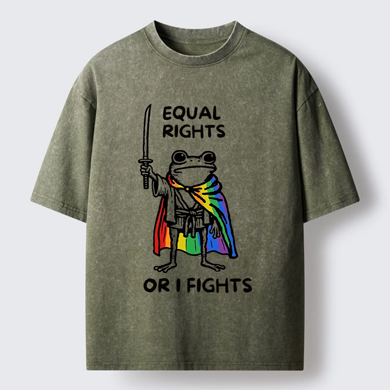 Tokyo-Tiger Equal Rights Or The Frog Fights Washed T-Shirt