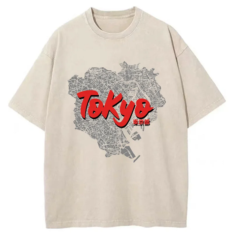 Tokyo-Tiger Tokyo City Area Washed T-Shirt