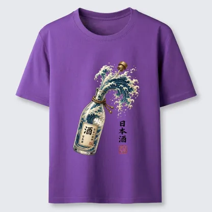Tokyo-Tiger Ocean Wave Poured From A Sake Bottle Classic T-Shirt