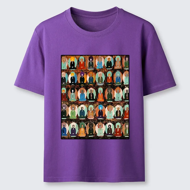 Tokyo-Tiger Peaceful Buddha Wall In Bright Colors Classic T-Shirt
