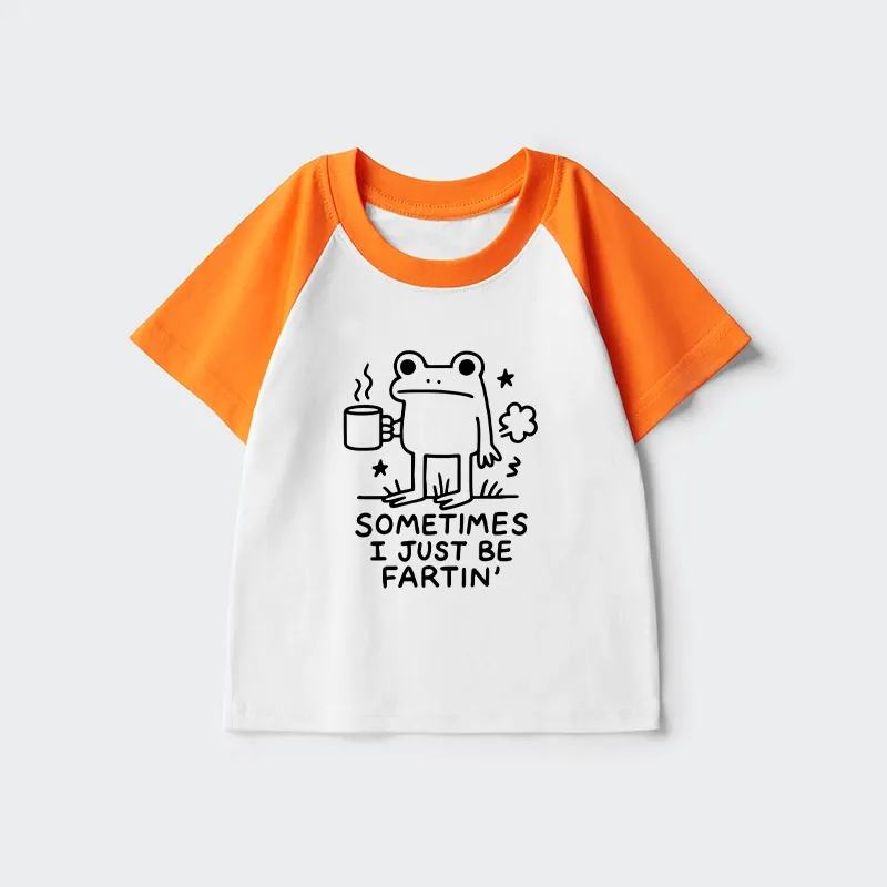 Tokyo-Tiger Sometimes A Frog Just Needs To Fart Kids Raglan T-shirt
