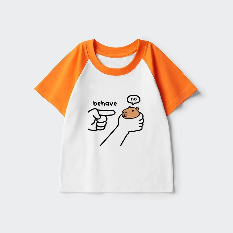Tokyo-Tiger Dishonest Capybara Kids Raglan T-shirt Sale