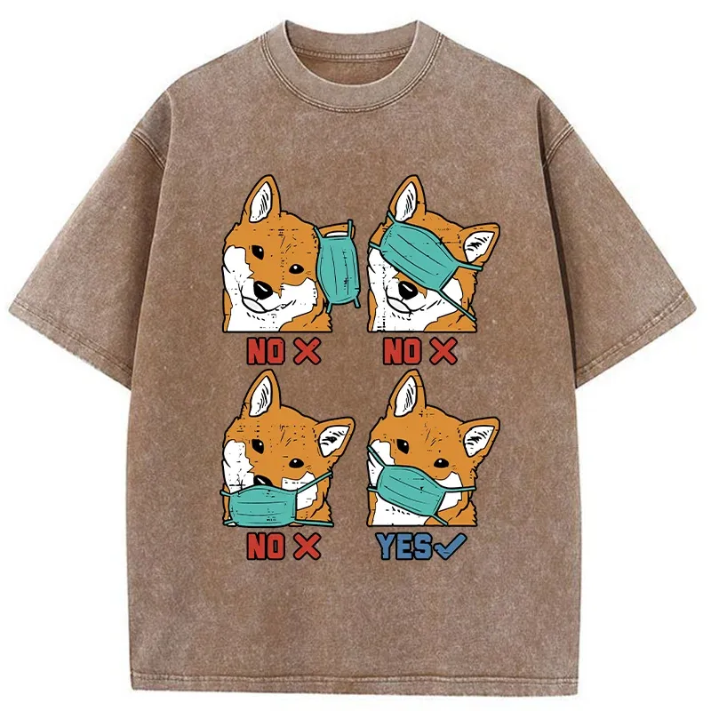 Tokyo-Tiger Wear A Mask Correctly Washed T-Shirt