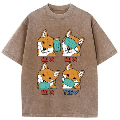 Tokyo-Tiger Wear A Mask Correctly Washed T-Shirt