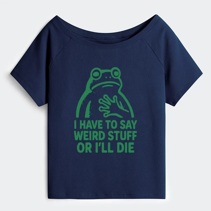 Tokyo-Tiger Weird Frog Funny Meme Off Shoulder T-Shirt