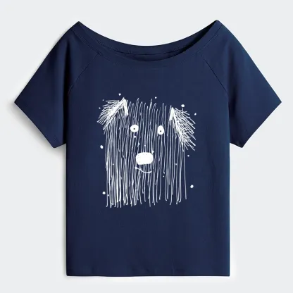 Tokyo-Tiger Fluffy Chaos In Dog Form Off Shoulder T-Shirt