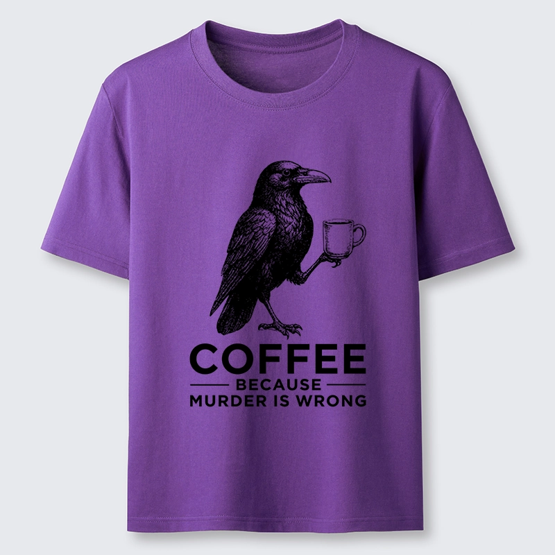 Tokyo-Tiger Raven Holding Coffee Life Mood Classic T-Shirt