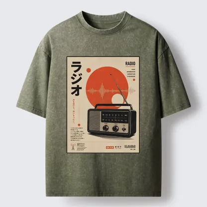 Tokyo-Tiger Vintage Japanese Radio Poster Art Washed T-Shirt