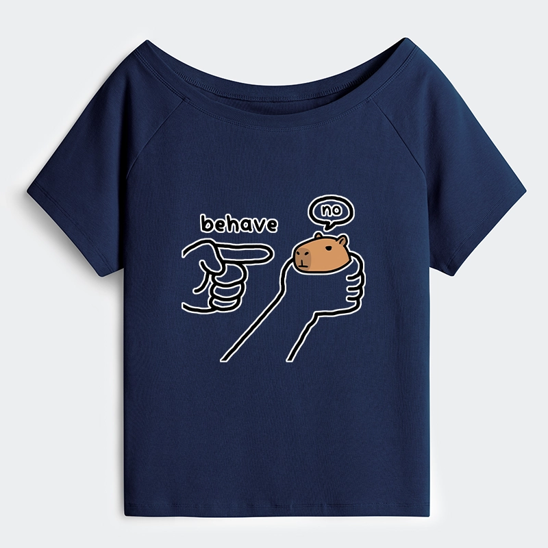 Tokyo-Tiger Dishonest Capybara Off Shoulder T-Shirt