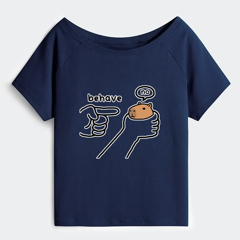 Tokyo-Tiger Dishonest Capybara Off Shoulder T-Shirt
