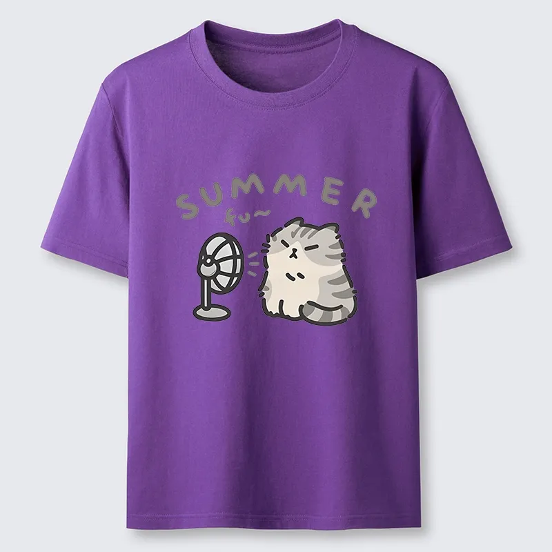 Tokyo-Tiger Summer Cat Chills With A Fan Classic T-Shirt