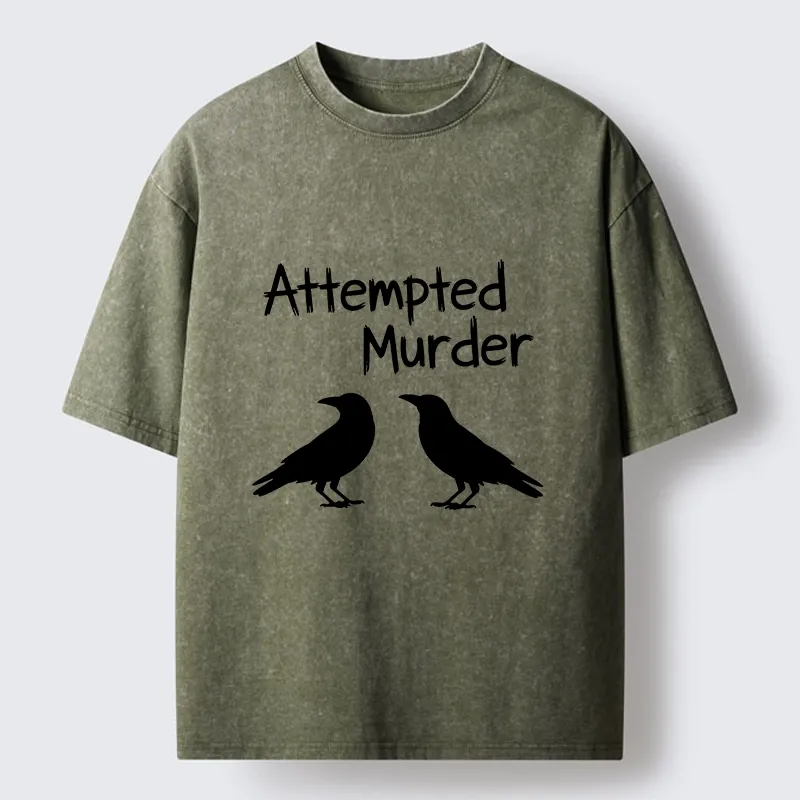 Tokyo-Tiger Two Crows Attempted Murder Joke Washed T-Shirt Sale