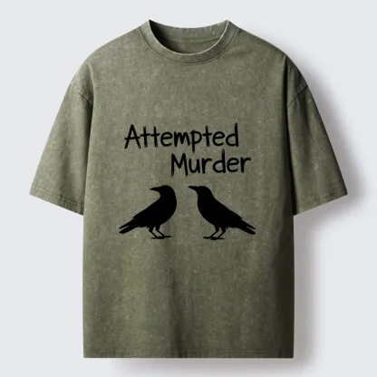 Tokyo-Tiger Two Crows Attempted Murder Joke Washed T-Shirt