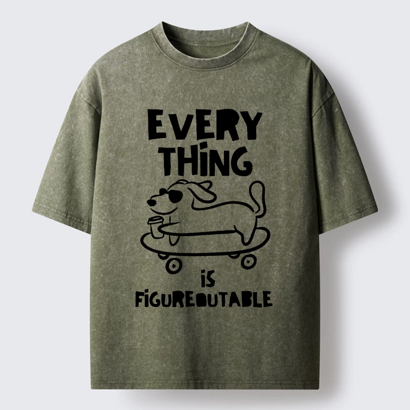 Tokyo-Tiger Cool Shades Dog Master Life Troubles Easily Washed T-Shirt