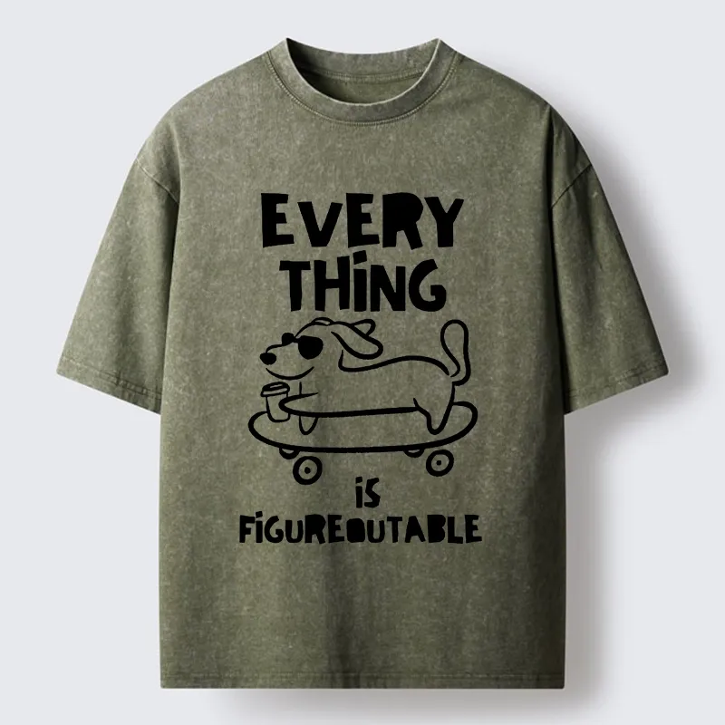 Tokyo-Tiger Cool Shades Dog Master Life Troubles Easily Washed T-Shirt