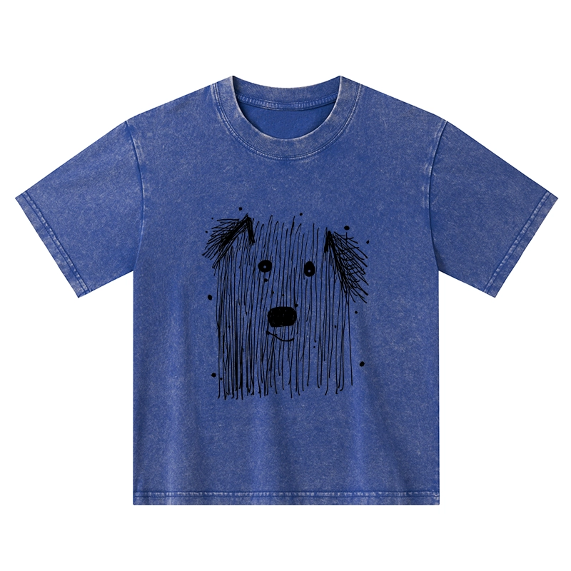 Tokyo-Tiger Fluffy Chaos In Dog Form Kids Washed T-Shirt