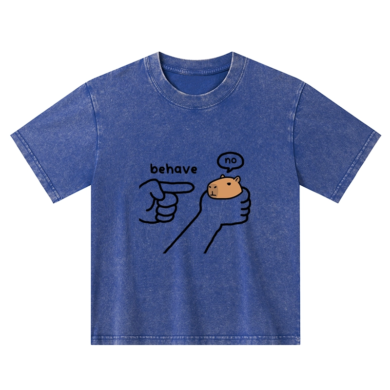 Tokyo-Tiger Dishonest Capybara Kids Washed T-Shirt