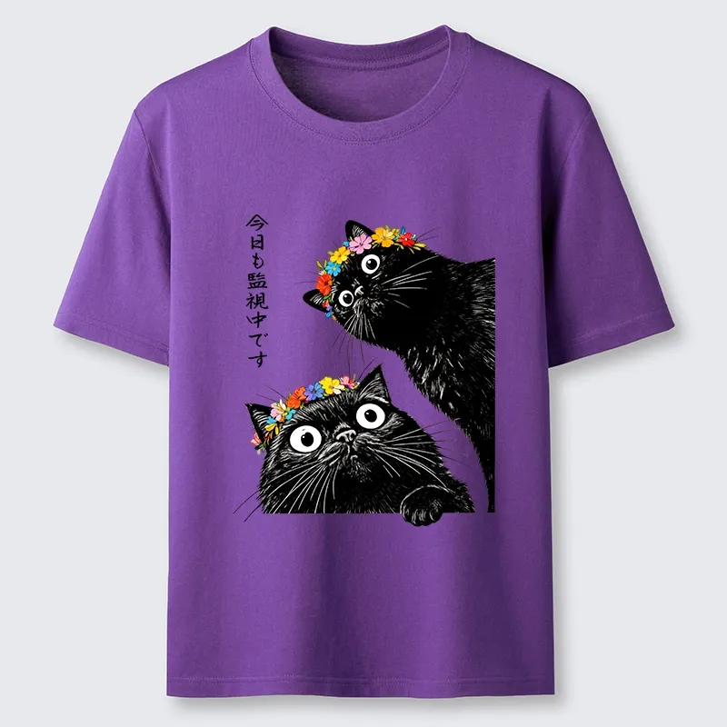 Tokyo-Tiger Flower Crown Black Cat Classic T-Shirt