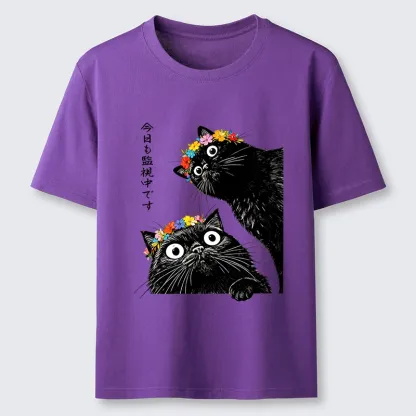 Tokyo-Tiger Flower Crown Black Cat Classic T-Shirt