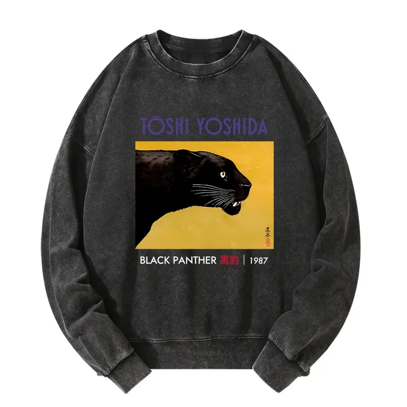 Tokyo-Tiger Black Panther Washed Sweatshirt