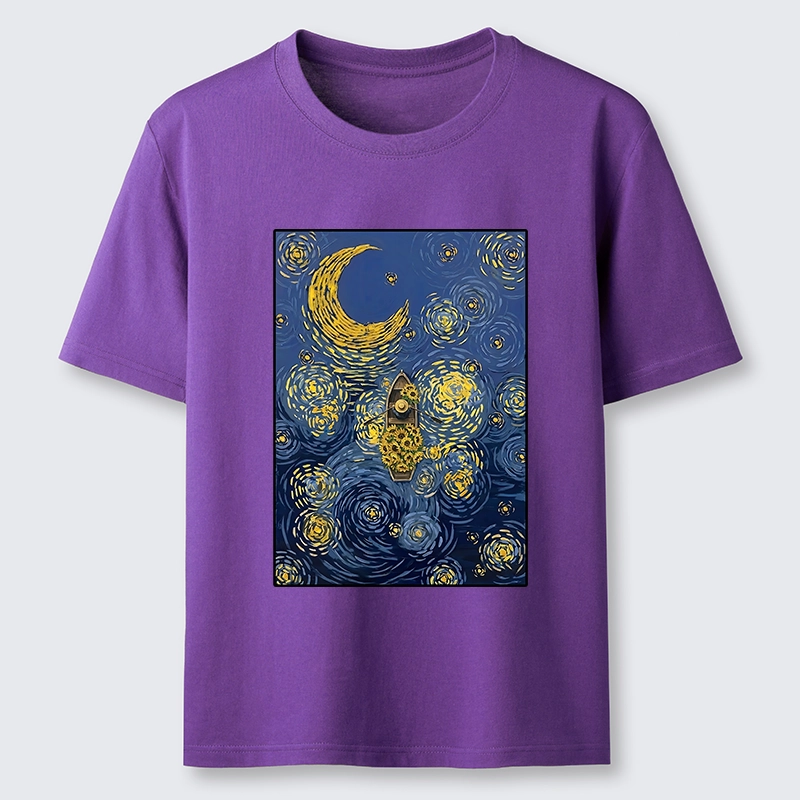 Tokyo-Tiger Van Gogh Vibes With Sunflower Boat Classic T-Shirt