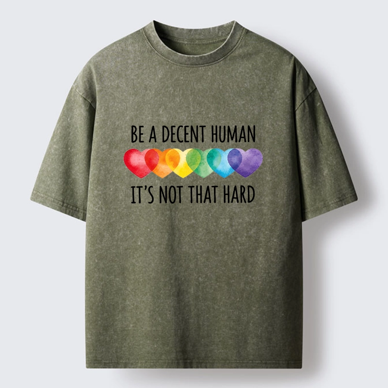 Tokyo-Tiger Be Kind As Rainbow Hearts Remind Us Washed T-Shirt