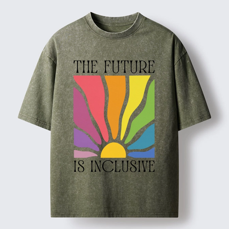 Tokyo-Tiger Radiant Rainbow Welcomes All Identities Washed T-Shirt