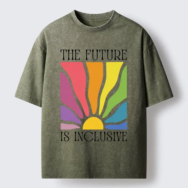 Tokyo-Tiger Radiant Rainbow Welcomes All Identities Washed T-Shirt