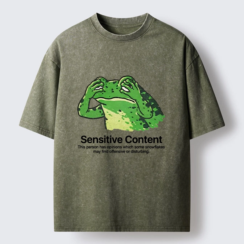 Tokyo-Tiger Funny Meme Of Opinionated Frog Washed T-Shirt