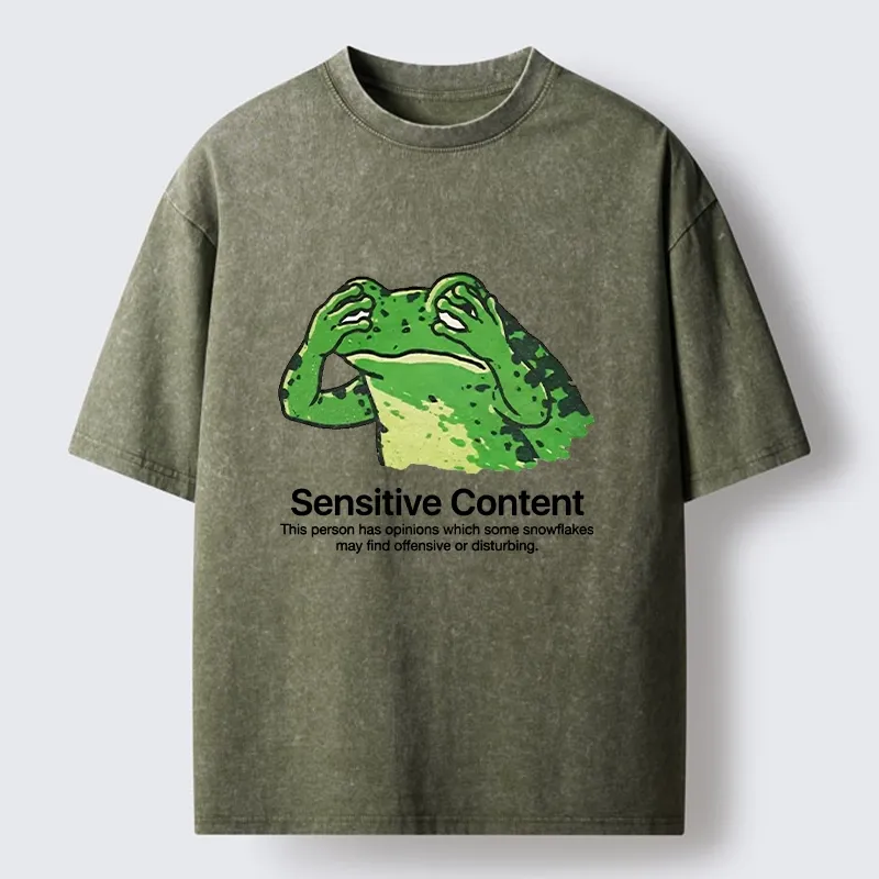 Tokyo-Tiger Funny Meme Of Opinionated Frog Washed T-Shirt