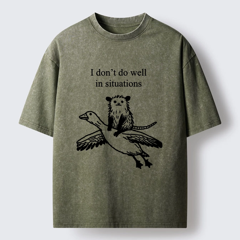 Tokyo-Tiger Lost Possum Rides Wild Goose Washed T-Shirt