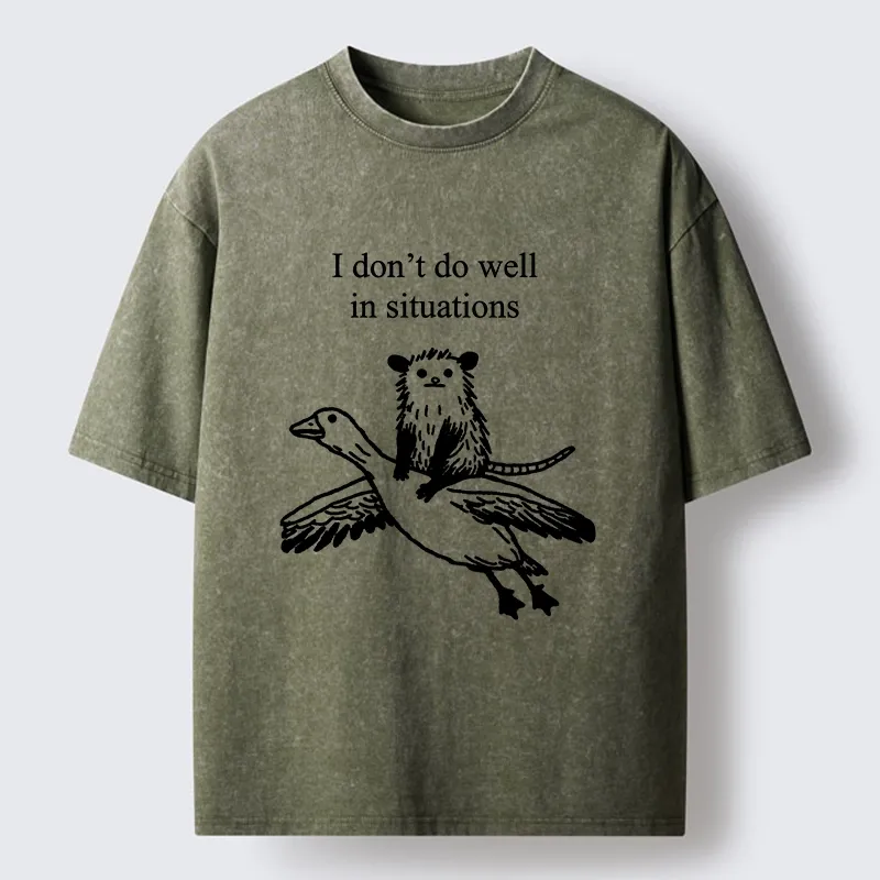 Tokyo-Tiger Lost Possum Rides Wild Goose Washed T-Shirt