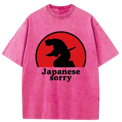 Tokyo-Tiger Japanese Sorry Washed T-Shirt